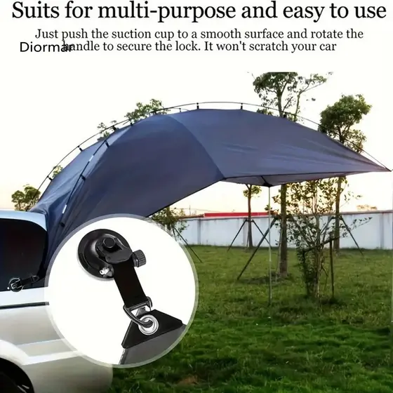 Suction Cup Hook Outdoor 4pcs Heavy Duty Cups with Hooks Nylon Straps – Strong Tie Down for Glass Windows Car Awnings