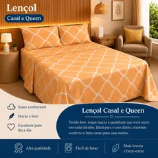 Kit Lençol 3 Peças Casal e Queen 100% Toque de Algodão Macio 2 Fronhas 2,20x2,50m 450 Fios Linha Luxo