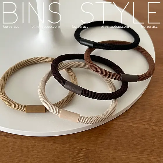 Elástico de cabelo básico versátil e prático em tons de marrom e tons terrosos, laço de cabelo em tecido twilled, acessó