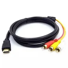 Cabo HDMI para 3 RCA Áudio e Vídeo 1,5m Adaptador para TV DVD Projetor Xbox PS3 AV RCA