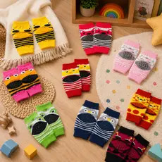 Kit 3 Pares De Joelheira Infantil Antiderrapante Engatinhar Proteção Bebê