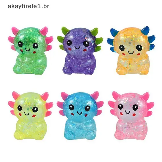 akayfirele1 1 Peça Axolotl Squishy Stress Ball Cute Animal Squeeze Fidget Toy Para Adultos E Crianças Relaxamento