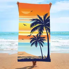 Toalha de praia de 70 * 140 cm Toalha impressa Toalha de banho de praia absorvente para férias à beira-mar