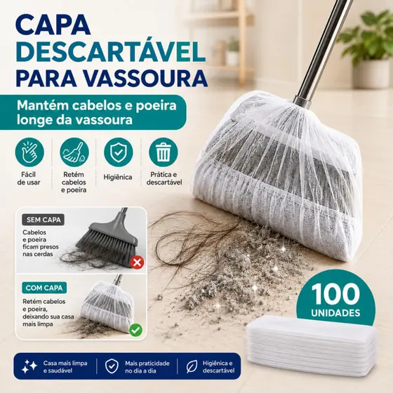 【100 peças】Capa descartável para vassoura, pano de limpeza de poeira | Cabeça de Mop Universal para Limpeza de Pisos