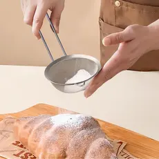 Peneira de Malha Fina para Chá, Peneira de Aço Inoxidável de 2,7 Polegadas para Confeitaria, Peneiras de Metal Manuais p