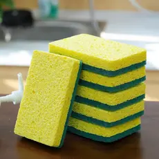 Pacote com 6 Esponjas de Cozinha Anti-riscos – Esponjas Duráveis para Pratos, Panelas e Frigideiras, Perfeitas para Limp