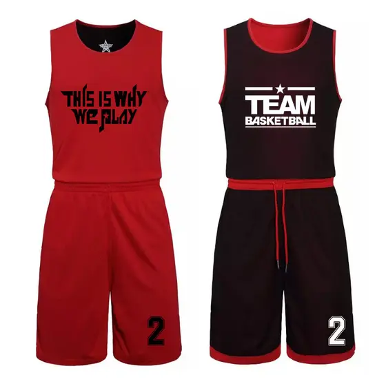 Uniforme de basquete dupla face terno adulto crianças treinamento competição camisa única camada dupla face uniforme de