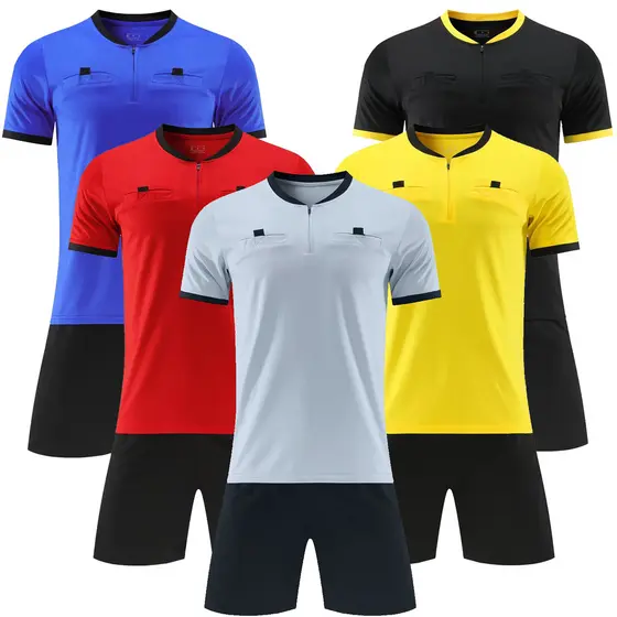 Novo uniforme de árbitro de futebol terno masculino de manga curta árbitro uniforme de competição de futebol camisa equi