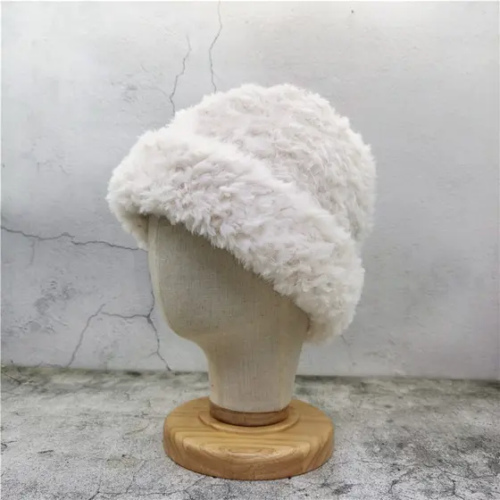 Chapéu de pelúcia grosso Baotou chapéu pilha chapéu de malha chapéu de lã outono inverno feminino grande circunferência