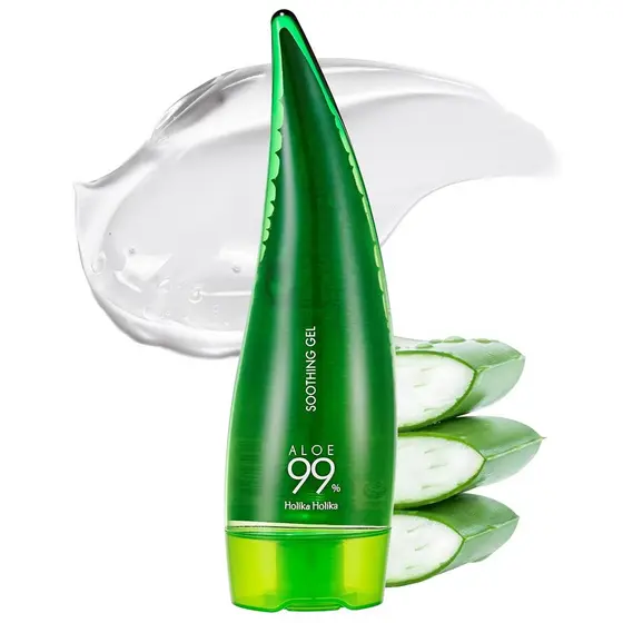 Holika Holika Gel Calmante de Aloe Vera 99%, 8,5 Onças, 250ml - Sem Resíduos Pegajosos, Alívio para Queimaduras Solares
