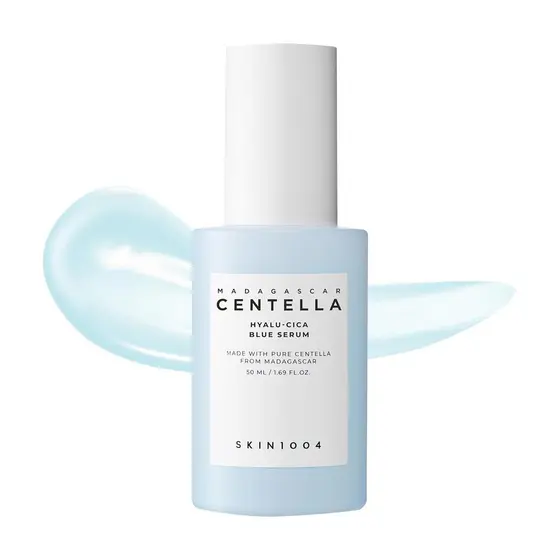 SKIN1004 Hyalu-Cica Blue Serum 1.69fl.oz, 50ml, Sérum Facial Hidratante com 5 Ácidos Hialurônicos e Centella Asiática de