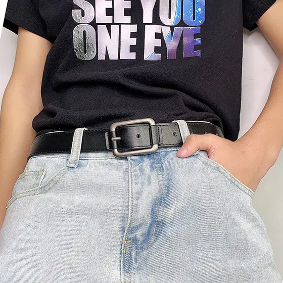 cinto masculino social cinto masculino plus size ❥Ins estilo Hong Kong cinto legal masculino na moda jovem estudante ver
