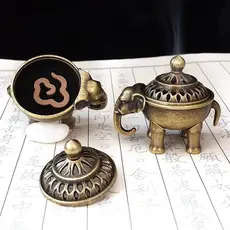 NWBR Elefante Luy Queimador De Incenso Metal Lótus Tigela Suporte Com Alça Yoga Meditação Decoração De Casa Estilo Antig
