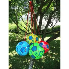 Crianças brinquedos infláveis preto branco futebol pequena bola de couro crianças raquete bola prática futebol jardim de