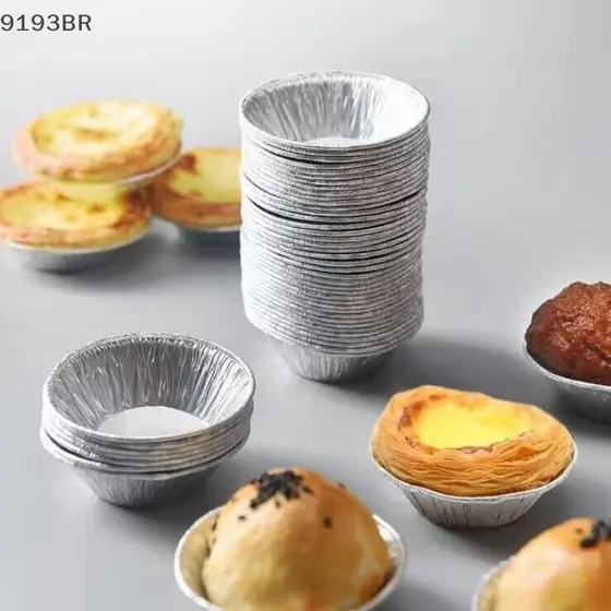 50/100 Pçs Mini Pote Torta Assar Placa Descartável Cozimento Tart Moldes Cupcake Pan Pudim Molde Redondo Copo De BR