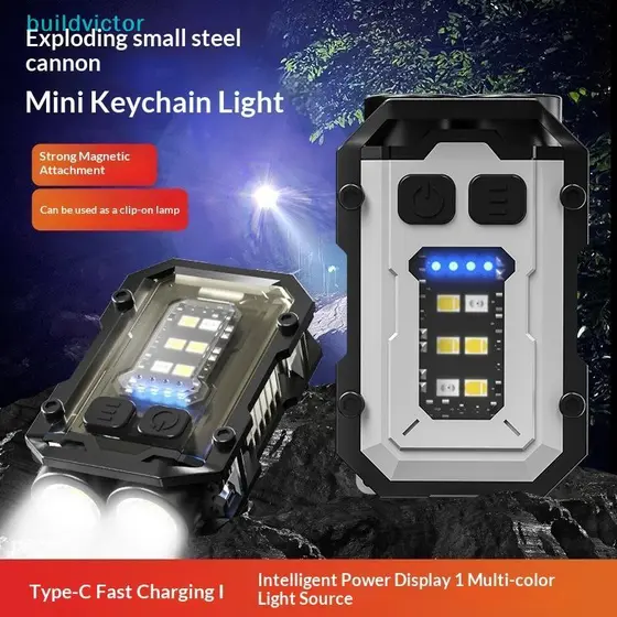 Portátil Mini Chaveiro Luz LED Anti-Perdido Lanterna De Alto Brilho Dupla Fonte De Acampamento Ao Ar Livre Ferramenta De