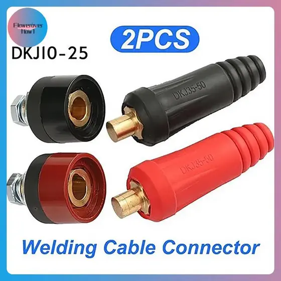 Conector De Cabo De Soldagem Europeu FLOWE DKJ10-25 , Encaixe Rápido Macho/Fêmea BR