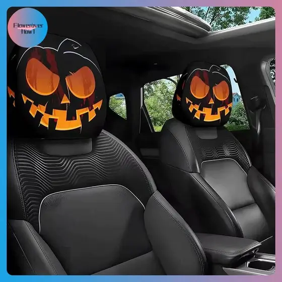 FLOWE 1 Peça Fronha De Carro Estampada Com Rosto , Capa De Almofada Decorativa Macia , Assento Automático , Encosto De C