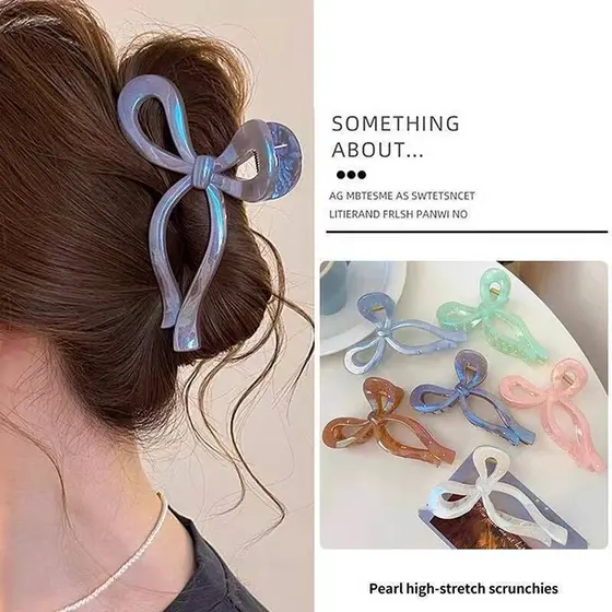 FLOWE Grampos De Cabelo Elegantes Com Laço De Acetato E Borboleta Para Mulheres Meninas BR