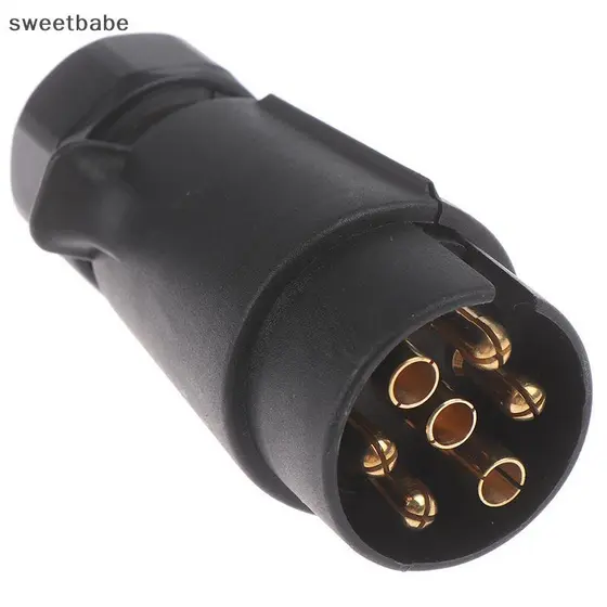 12V 7 Vias Redondo Padrão Europeu Plugue De Carro Conector 7 Pinos Soet Plugues Reboques