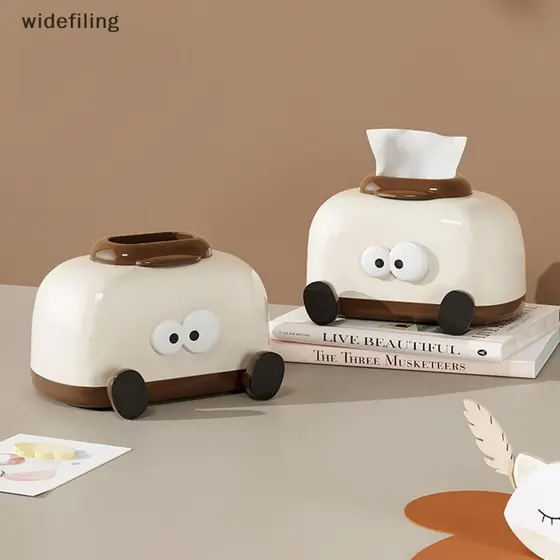 Kawaii Plástico Dos Desenhos Animados Caixa De Tecido Decorativo Grande Capacidade Guardanapo Titular Com Primavera Disp