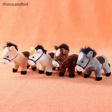 Pingente De Pônei De Cabelos Compridos Macio Cavalo Marrom Boneca De Pelúcia Animal Chaveiro Meninas Saco Presentes