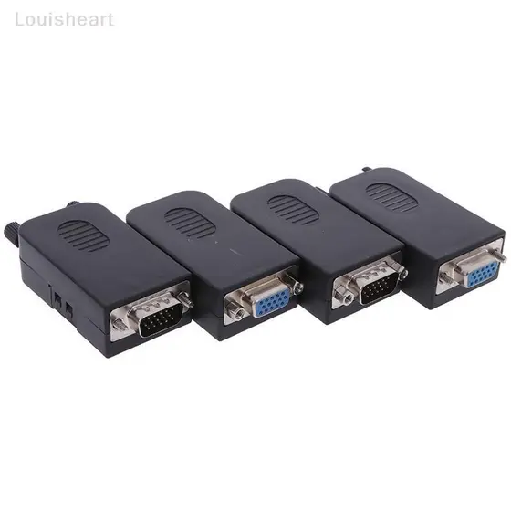 < Louish > D-SUB DB15 VGA Macho 3 Linhas 15 Pinos Plug Breakout Terminais Conector Novo