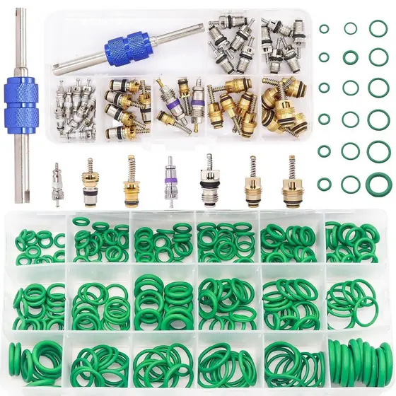 Kit de 40 Peças de Válvulas para Ar Condicionado, Peças Automotivas A/C R12 R134a com Ferramenta de Desmontagem 310 peça
