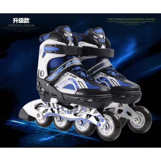 [Oferta Especial] Patins em Linha para Adultos e Crianças, Conjunto Completo com Luzes, Patins Ajustáveis, Patins de Tam