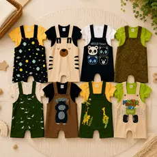 kit de 14 peças sortidas roupa bebê menino body e jardineira algodão masculino verão infantil confortável dia dia