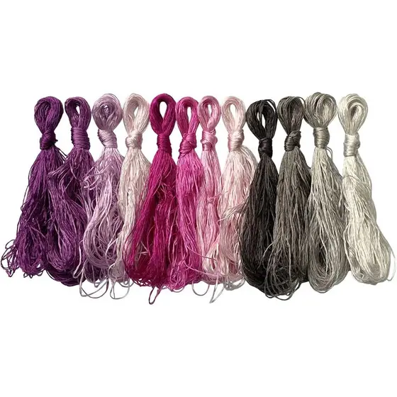 levylisa 12 Skeins Mulberry Silk Floss Embroidery Thread Floss-Cross Stitch Threads China Silk Woven Jewelry Threads DIY