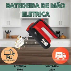 Batedeira de Mão Elétrica 800W RAF – Super Potente, 220V e Design Moderno