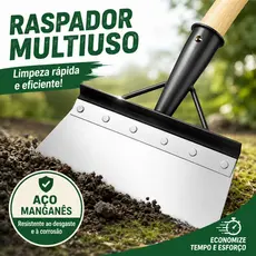Pá de Limpeza Multifuncional 21/32cm Aço Manganês para Jardim Capina Pastagem e Limpeza de Solo Sem Cabo