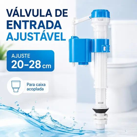 Torre de Entrada Universal para Caixa Acoplada com Boia Integrada Mecanismo de Reparo para Vaso Sanitário 20-28 cm