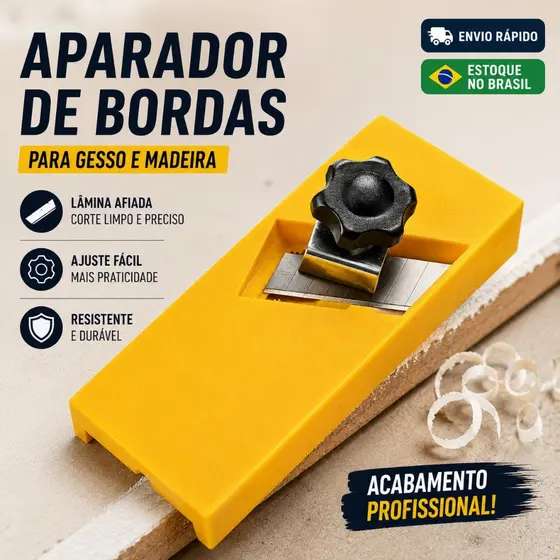 Plaina Manual para Drywall e Madeira Aparador de Bordas 45° Chanfrador com Lâmina Ajustável