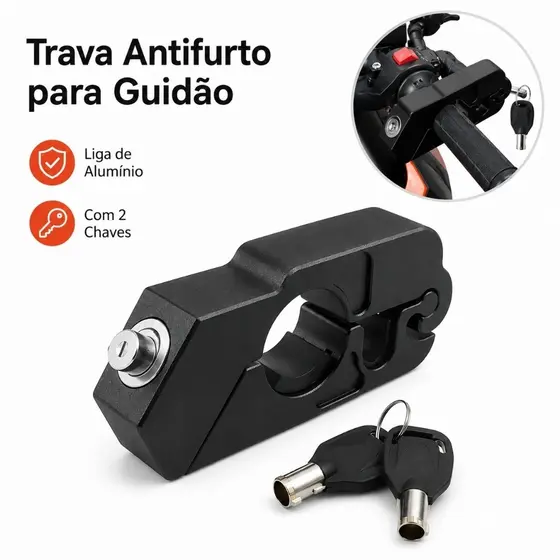 Trava Anti-Roubo para Guidão de Moto Liga de Alumínio À Prova D'Água Trava de Punho Fácil Instalação Universal