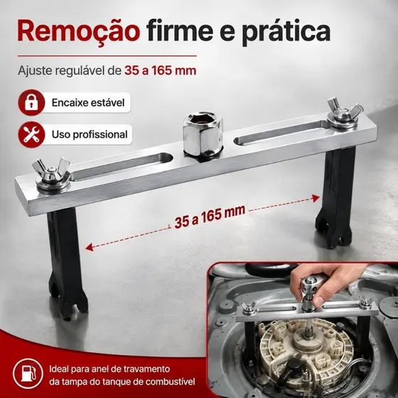 Chave Ajustável 35-165mm para Anel da Bomba de Combustível Removedor da Tampa do Tanque