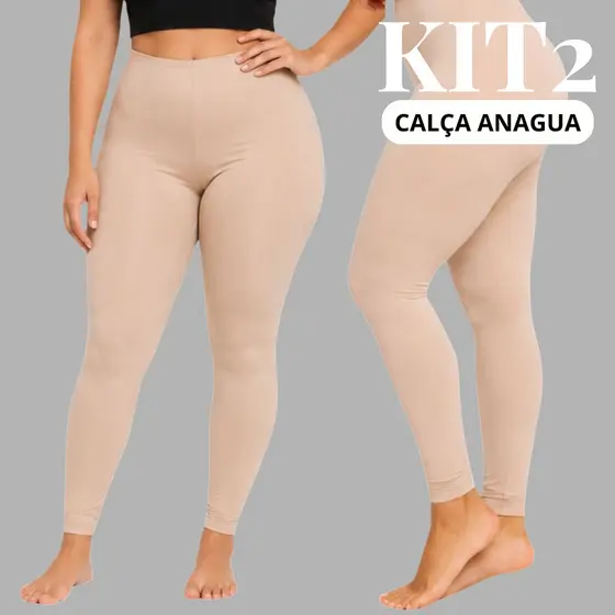 KIT 1 ou 2 Calça Anágua Segunda Pele Para o Frio Não Marca Tira Transparência Feminina