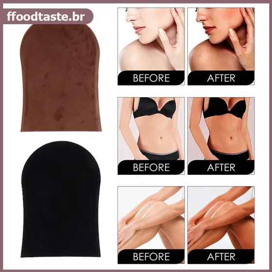 Luva Autobronzeadora FFOOD Aplicador Esfoliante Reutilizável Para Remoção De Bronzeado Corpo E Rosto