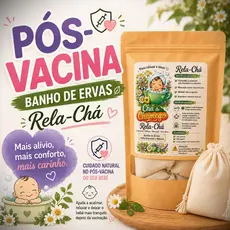 PÓS-VACINA DO BEBÊ? Rela-Chá – Banho de Ervas para Relaxamento e Conforto do Bebê | 3 Sachês – Rende até 18 Banhos