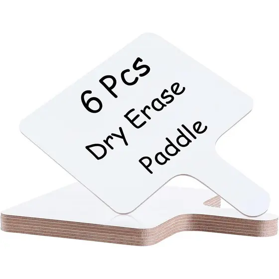 6 Peças de Quadros Brancos Portáteis de Madeira para Respostas, 7 x 9 Polegadas, Dupla Face, para Estudantes, Jogos em S
