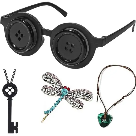 Óculos de Botão, Acessórios de Fantasia, Produtos de Cosplay, Presentes para Festas de Halloween e Natal, para Fãs, Mulh