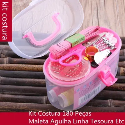 Kit de ferramentas de costura de 16 peças, incluindo agulhas, linha, tesoura, etc./Kit de ferramentas de costura