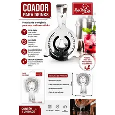 Coador de coquetéis Strainer De Gelo Profissional Aço Inox Barman Bebidas Drinks coqueteleiras
