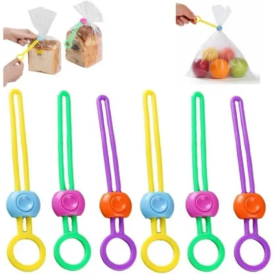 Clipes Ajustáveis para Selagem de Sacos, Armazenamento de Alimentos, Selador de Chips Reutilizável, Vedação Hermética, F