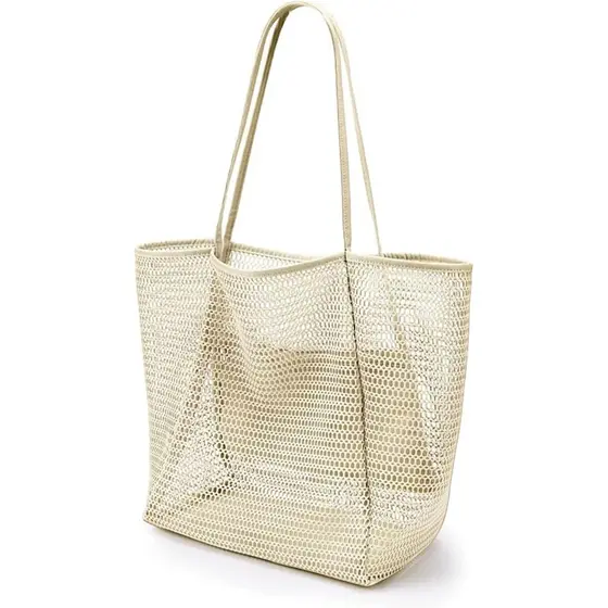 Essenciais de Viagem: Bolsa de Praia Impermeável em Malha para Mulheres - Essenciais para Cruzeiros e Itens Indispensáve