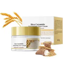 Hidratante Facial de Arroz | Creme Facial Hidratante com Ceramida de Arroz, Hidratação Profunda e Calmante, Eleva e Fi