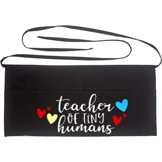 Avental de Cintura para Professores com 3 Bolsos, Avental Meio Preto, Presente Perfeito para Professores (professor de p