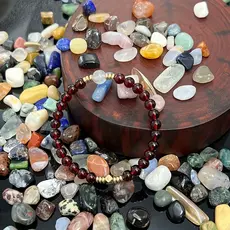 [Estoque pronto] Pulseira de ágata vermelha fortuna atraente pulseira de contas de ouro pulseira feminina joias da moda