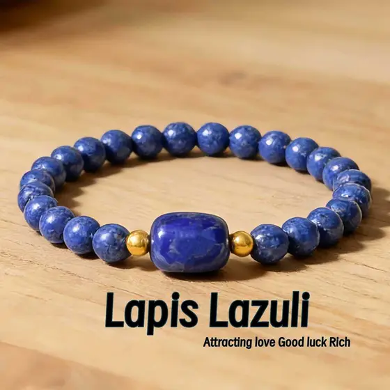[Estoque pronto] Pulseira Lapis Lazuli Lapis Lazuli Energia Atrair Amor Boa Sorte Riqueza WJG